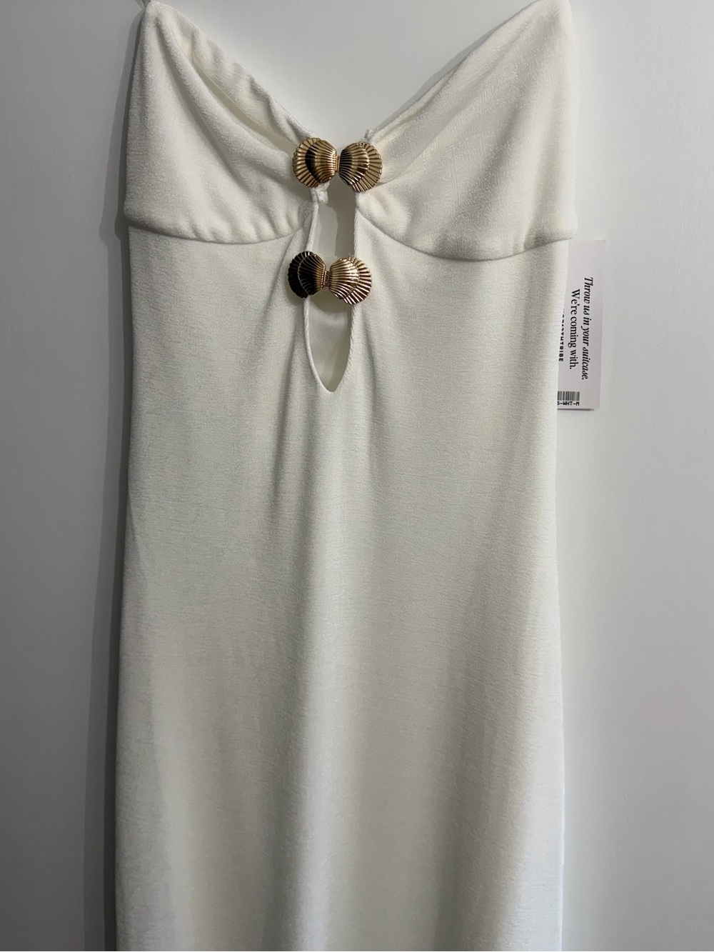 12th Tribe Rayne White Embellished Maxi Dress Size MM - Picture 4 of 5